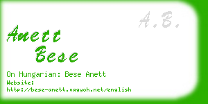 anett bese business card